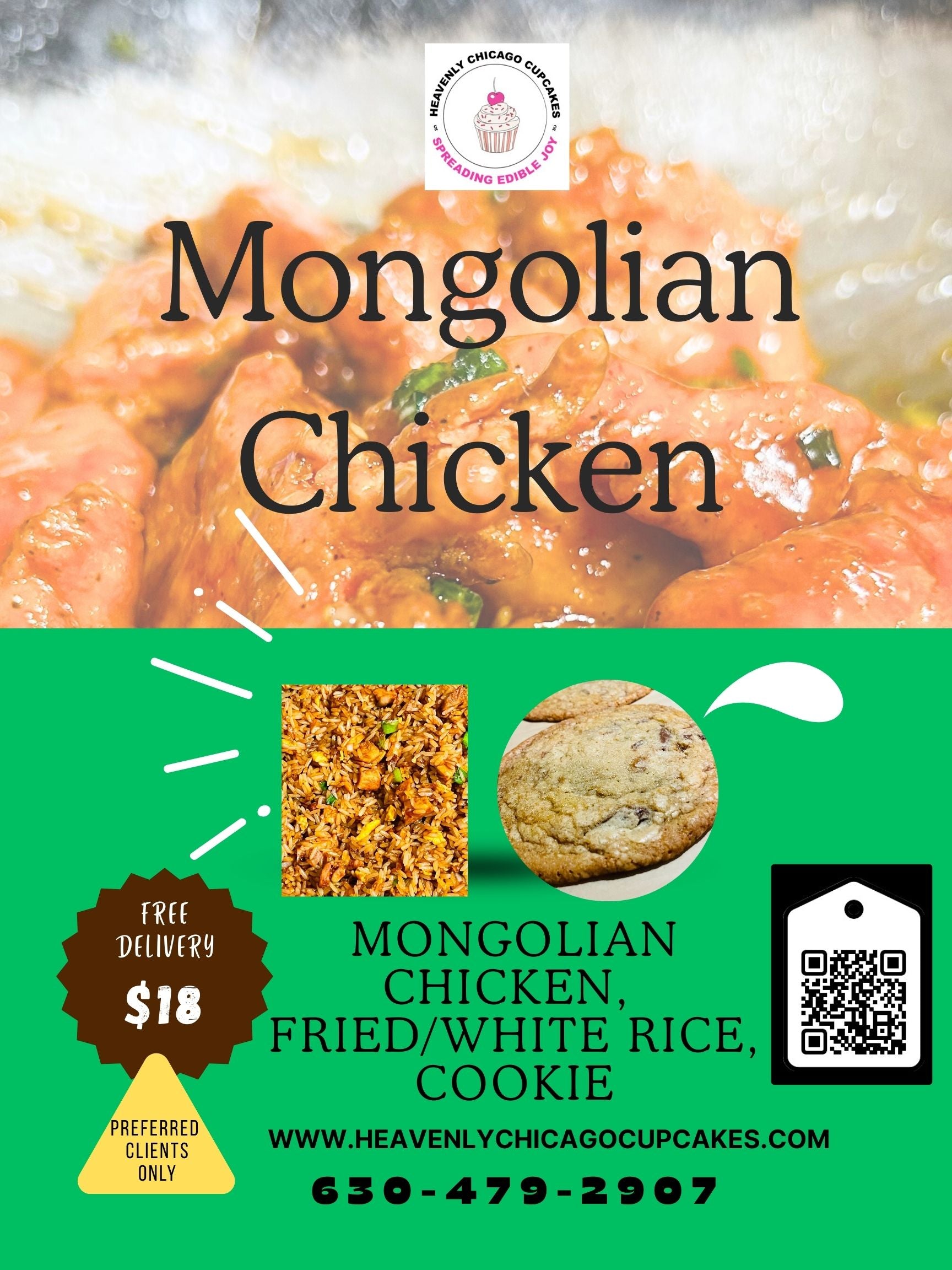 Catering: LUNCH:  Mongolian Chicken, Fried/White Rice, Cookie