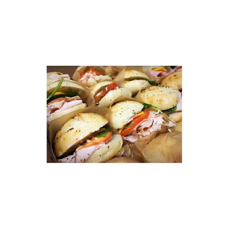 Catering: Carver SLIDER Basket: Chicken Salad, Deli Smoked Chicken, Ham & Turkey