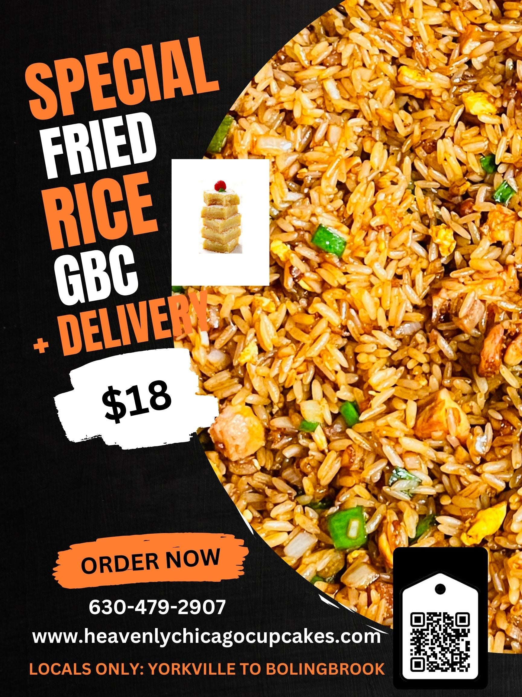 Catering: LUNCH: Special Fried Rice + Gooey Butter Cake Slice