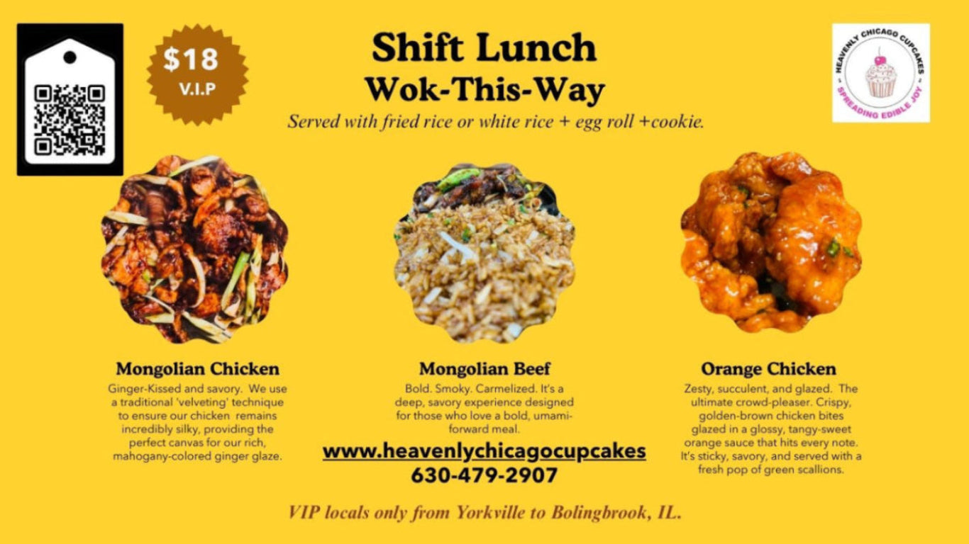 Catering: SHIFT LUNCH:  Mongolian Chicken, Orange Chicken, Mongolian Beef