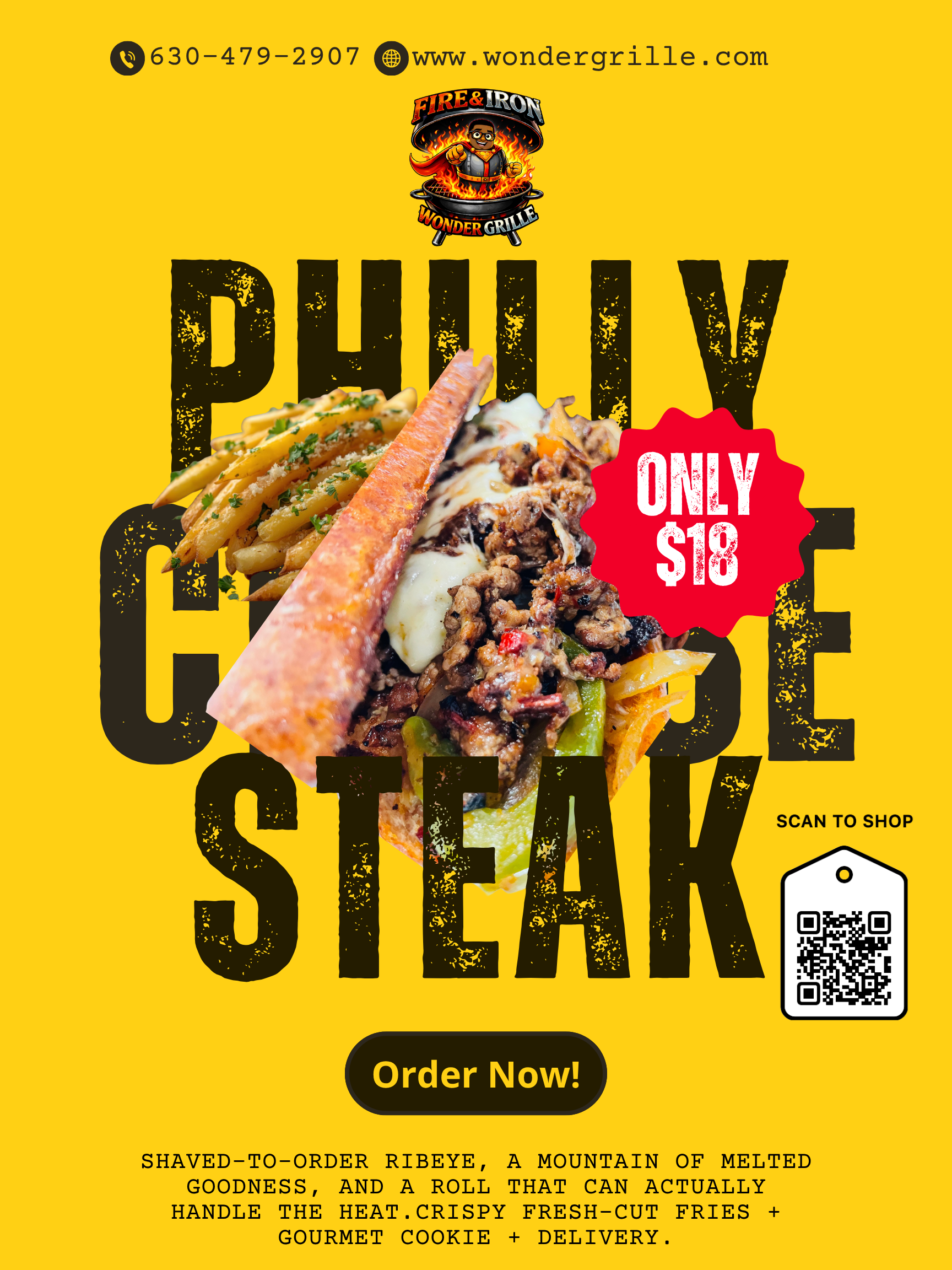 Catering: LUNCH: Philly Cheese Steak, Fresh Cut-Fries, Gourmet Cookie