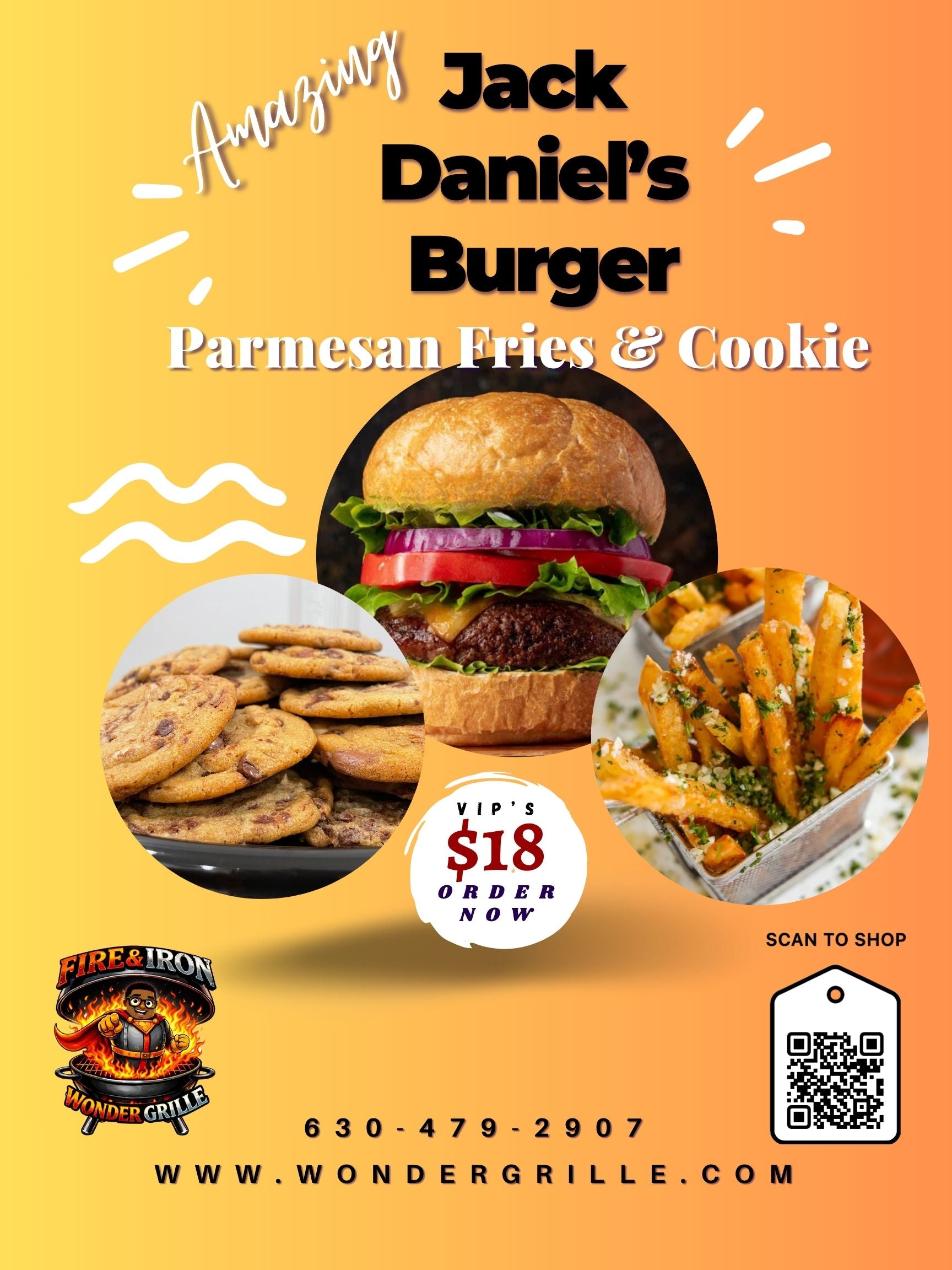 Catering: LUNCH: Jack Daniel's Burger, Parmesan Fries & Cookie